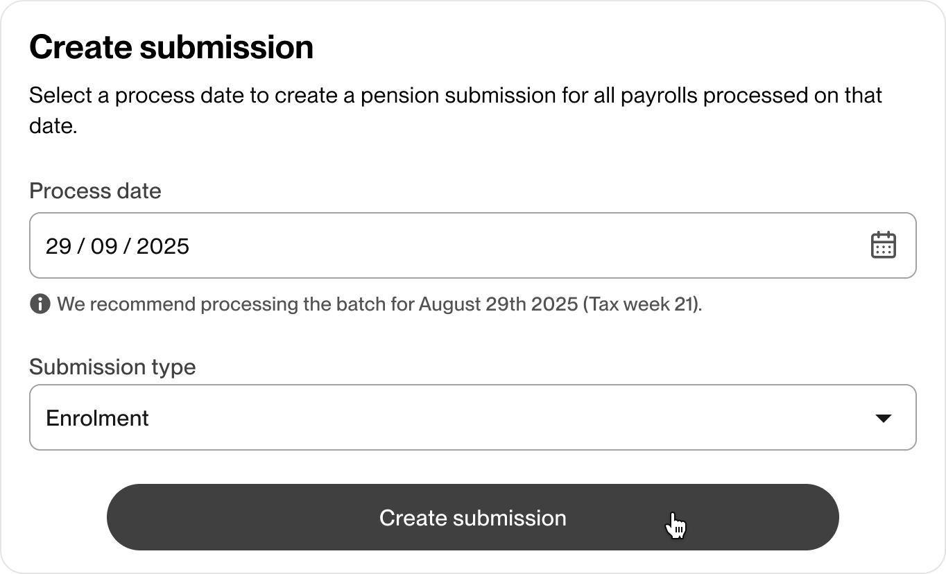 Side panel of the existing submission UI