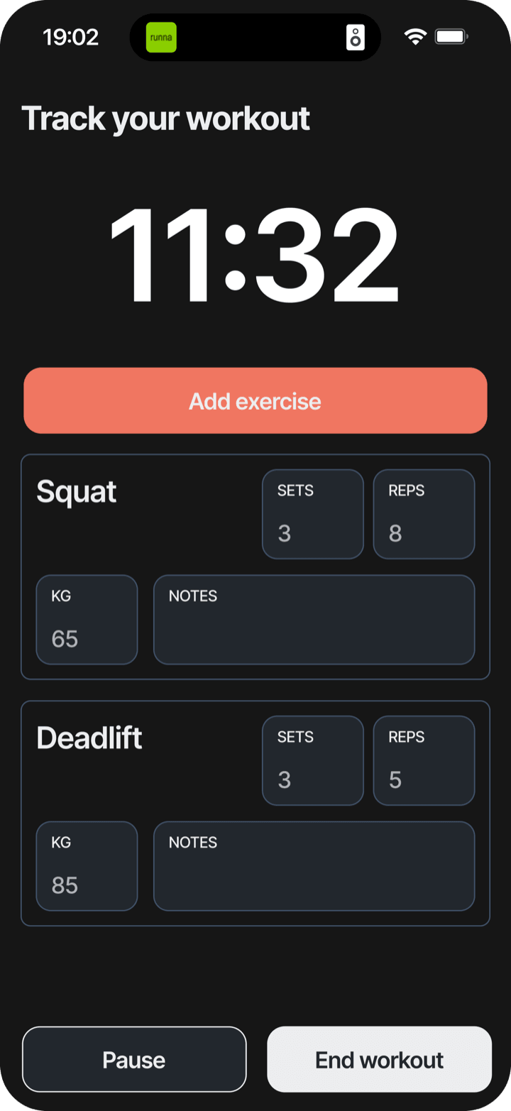 Logging sets and reps