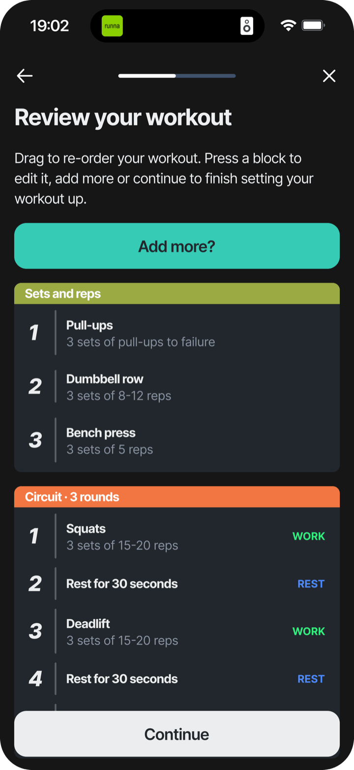 Review your workout